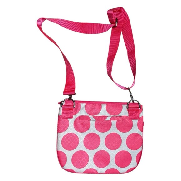 Thirty One Mod Dot Crossbody Bag Pink Polka Dots Adjustable Strap EUC - Picture 3 of 12